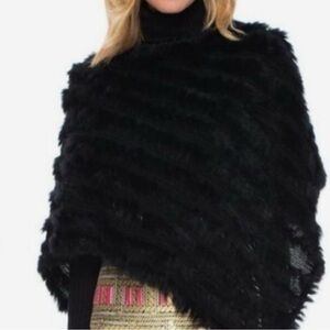 J. McLaughlin Cortina Rabbit Fur Poncho NWT